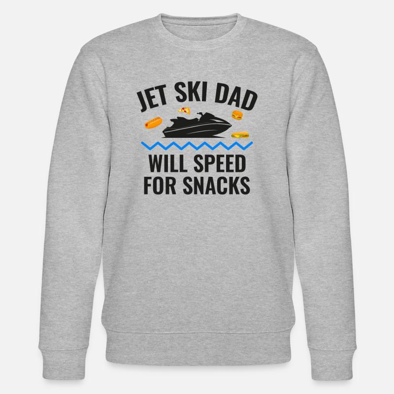 Jetski-Papa – wird für Snacks rasen - Stanley/Stella Unisex Bio-Sweatshirt CHANGER  - Grau meliert