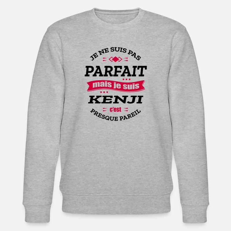 KENJI PARFAIT - PRENOM KENJI - Sweat bio CHANGER Stanley/Stella Unisexe - gris chiné