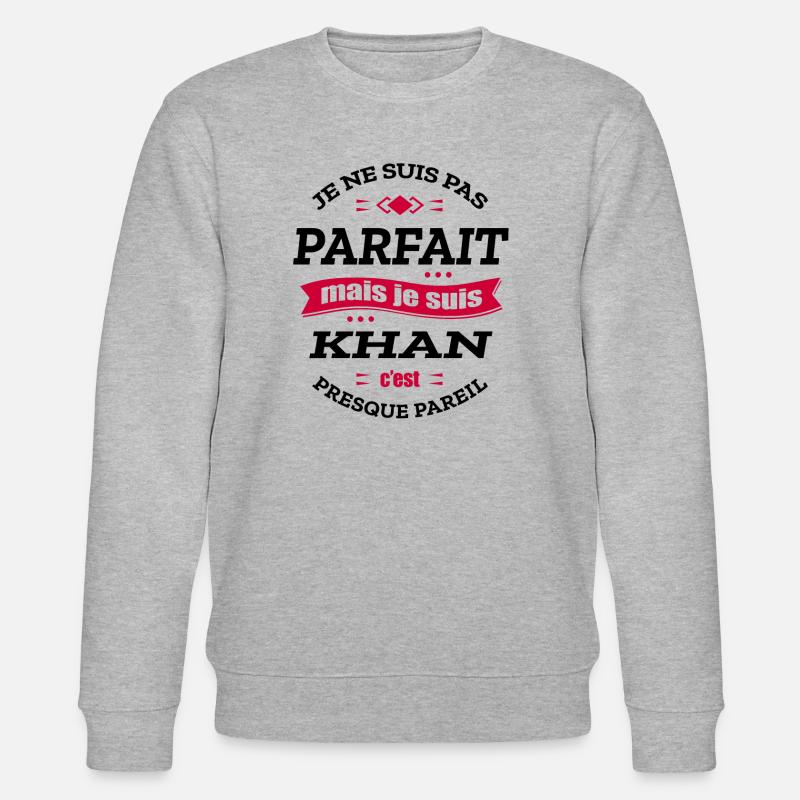 KHAN PARFAIT - PRENOM KHAN - Sweat bio CHANGER Stanley/Stella Unisexe - gris chiné