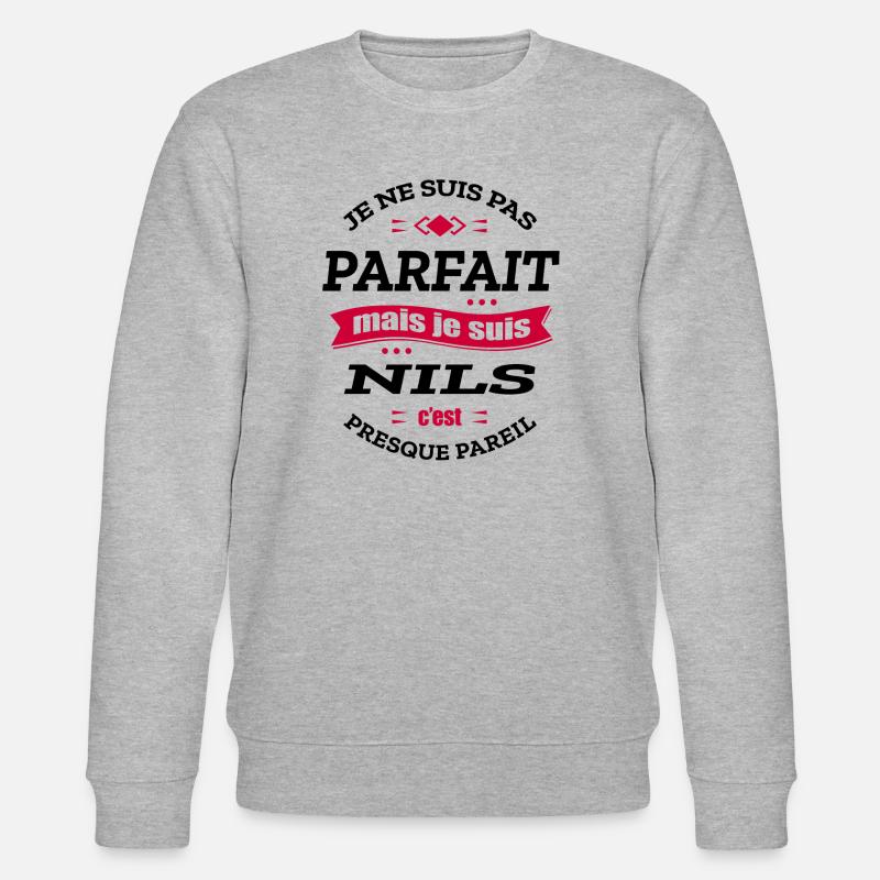 NILS PARFAIT - PRENOM NILS - Sweat bio CHANGER Stanley/Stella Unisexe - gris chiné