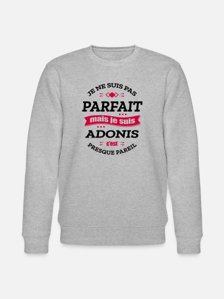 ADONIS PARFAIT - PRENOM ADONIS - Sweat bio CHANGER Stanley/Stella Unisexe - gris chiné