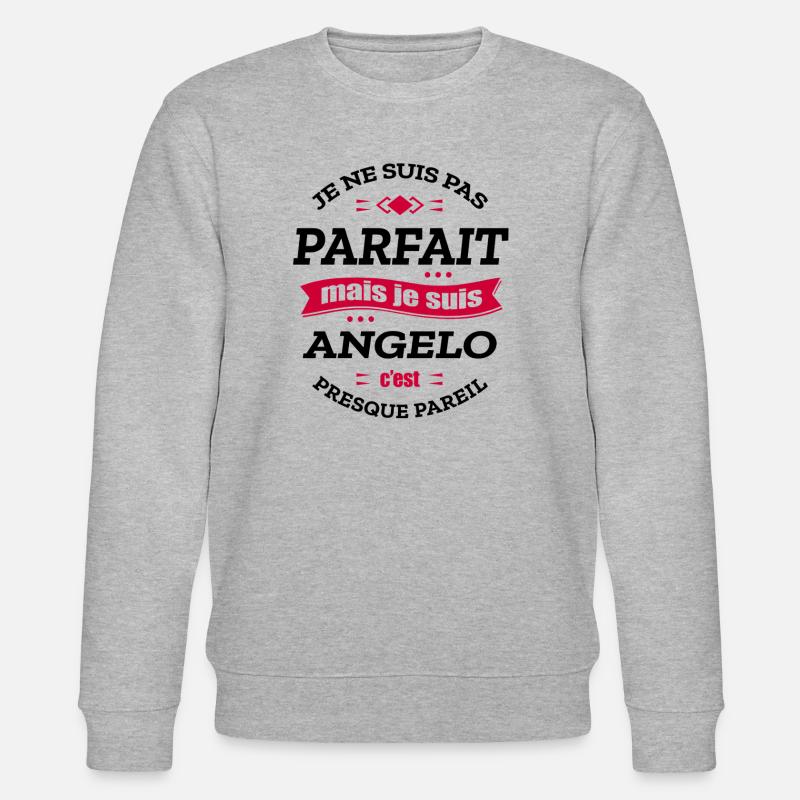 ANGELO PARFAIT - PRENOM ANGELO - Sweat bio CHANGER Stanley/Stella Unisexe - gris chiné