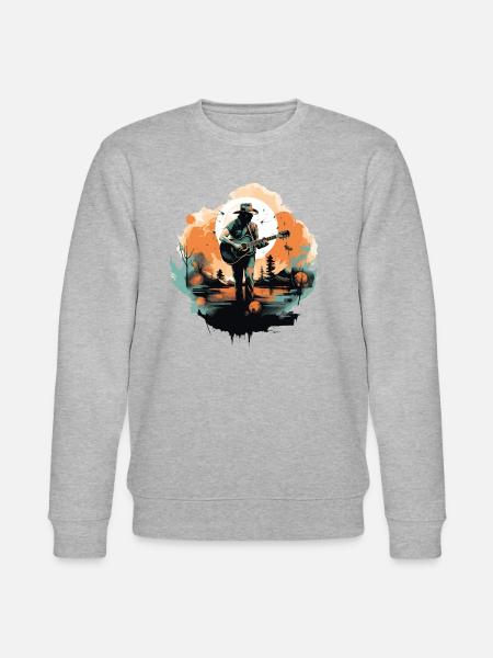 guitarist, guitarist, singer, country music, vintage - Stanley/Stella CHANGER Unisex Organic Sweatshirt - heather grey