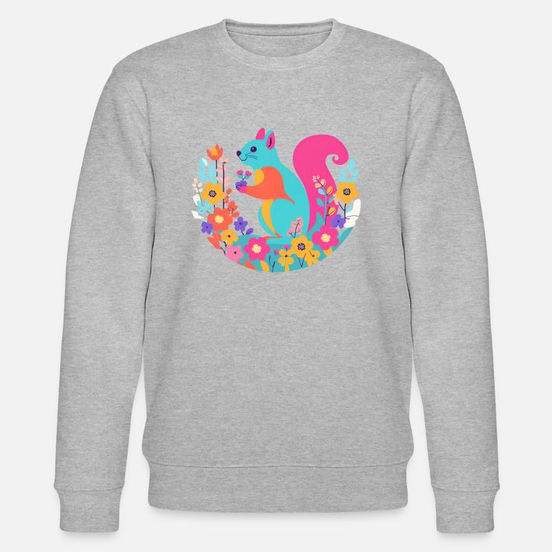 Mehrfarbiges Eichhörnchen - Stanley/Stella Unisex Bio-Sweatshirt CHANGER  - Grau meliert