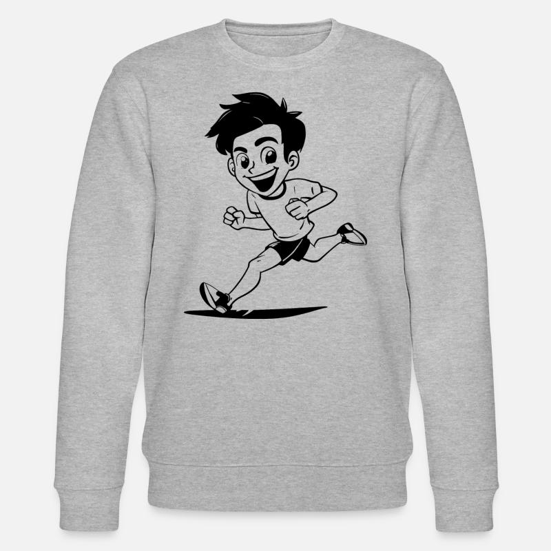 Marathon Runner Sketch - Stanley/Stella CHANGER Unisex Organic Sweatshirt - heather grey