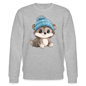 Igel Süß Niedlich Baby Kinder Tier Cartoon - Stanley/Stella Unisex Bio-Sweatshirt CHANGER  - Grau meliert - Vorne - Nik (191cm) & Marisol (170cm)