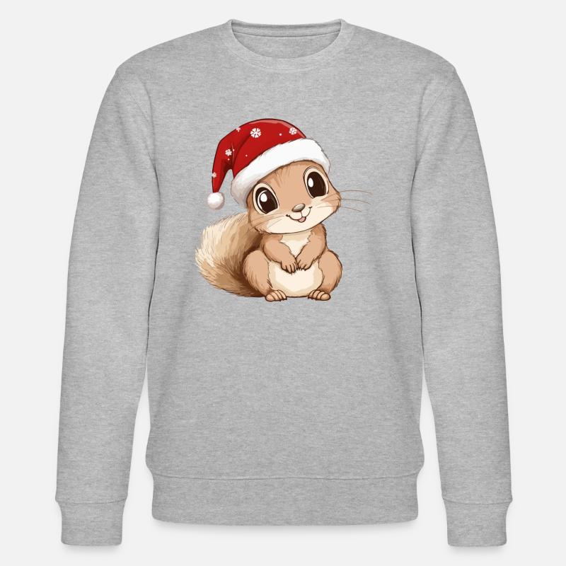 Écureuil Noël mignon Noël mignon - Sweat bio CHANGER Stanley/Stella Unisexe - gris chiné