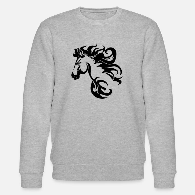 Pferd Tribal - Stanley/Stella Unisex Bio-Sweatshirt CHANGER  - Grau meliert
