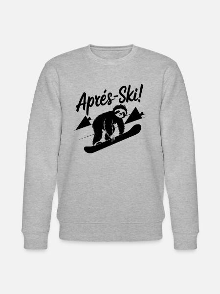 Sloth Sloth Snowboard Après Ski - Stanley/Stella CHANGER Unisex Organic Sweatshirt - heather grey