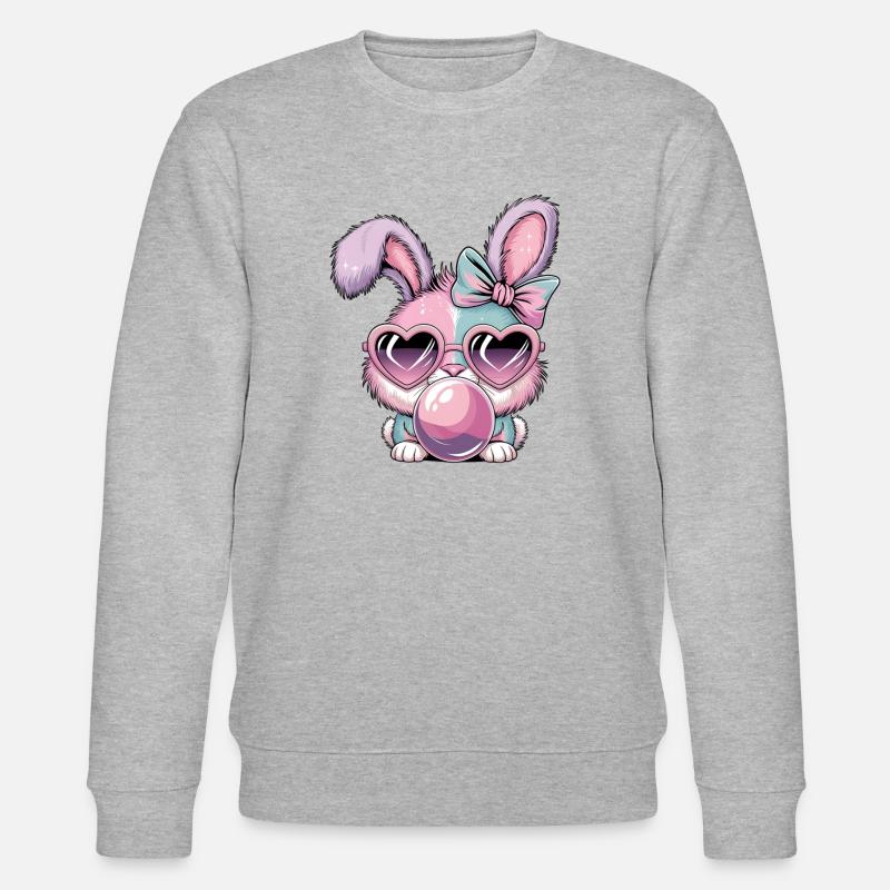 Bunny Easter Bunny Chewing Gum - Stanley/Stella CHANGER Unisex Organic Sweatshirt - heather grey