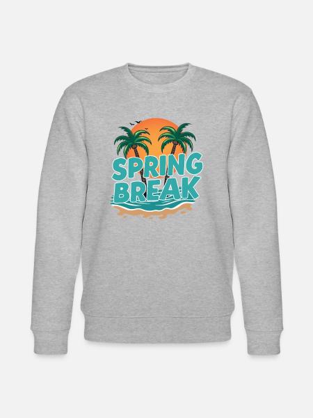 Spring Break Palm Trees Beach - Stanley/Stella CHANGER Unisex Organic Sweatshirt - heather grey