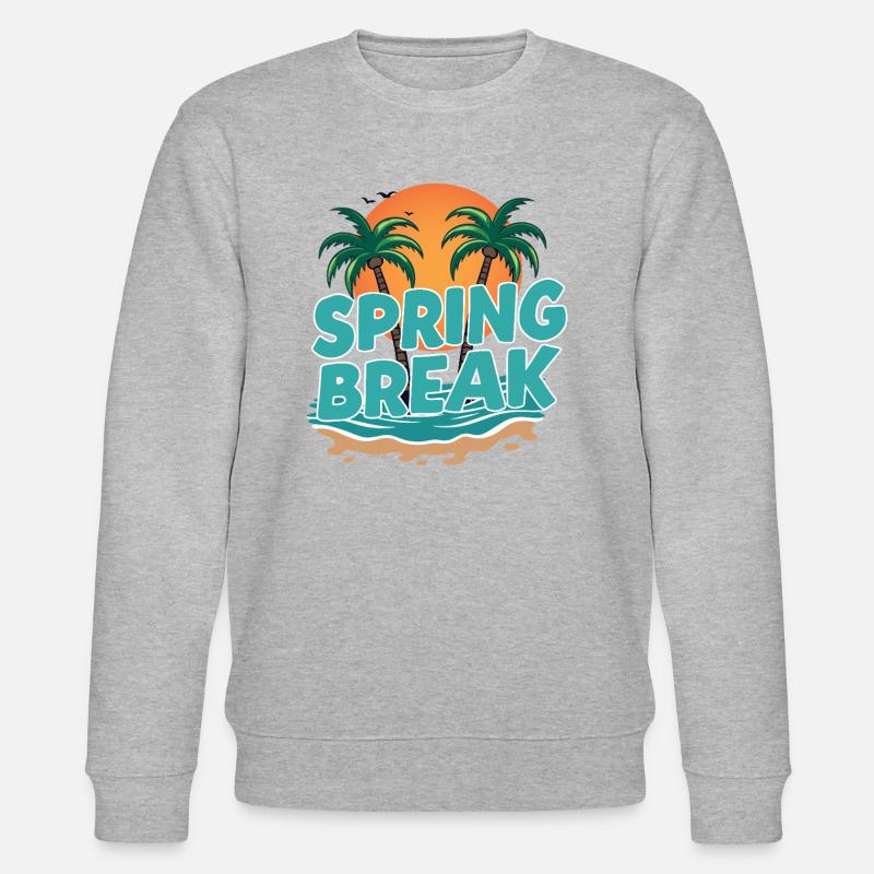 Spring Break Palm Trees Beach - Stanley/Stella CHANGER Unisex Organic Sweatshirt - heather grey