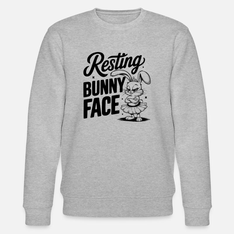 Resting Bunny Face - Stanley/Stella CHANGER Unisex Organic Sweatshirt - heather grey