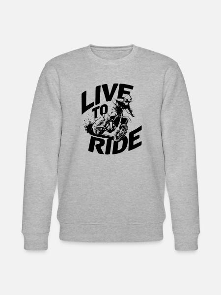 LIVE TO RIDE MOTOCROSS - Stanley/Stella CHANGER Unisex Organic Sweatshirt - heather grey