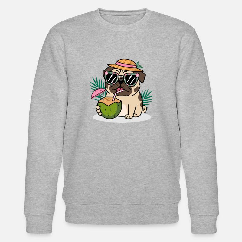 Mops - Stanley/Stella Unisex Bio-Sweatshirt CHANGER  - Grau meliert