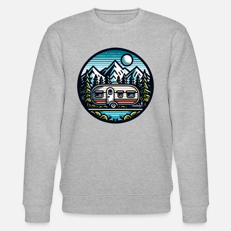 Camping Camper Wohnwagen - Stanley/Stella Unisex Bio-Sweatshirt CHANGER  - Grau meliert