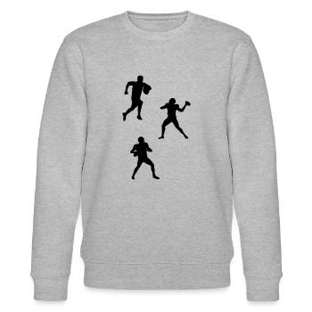 Joueur De Rugby Silhouette Rugby Silhouette Rugby - Sweat bio CHANGER Stanley/Stella Unisexe - gris chiné - Devant - Nik (191cm) & Marisol (170cm)