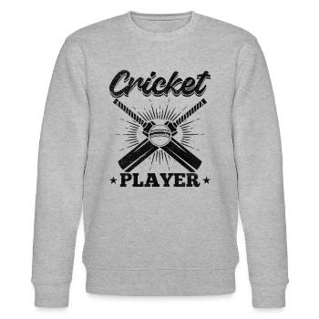 Cricketer Cricket Game Cricketing - Cricket Player - Stanley/Stella Unisex Bio-Sweatshirt CHANGER  - Grau meliert - Vorne - Nik (191cm) & Marisol (170cm)