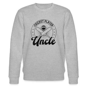 Cricket Player Uncle - Stanley/Stella CHANGER Unisex Organic Sweatshirt - heather grey - Front - Nik (191cm) & Marisol (170cm)