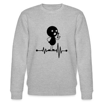 Harmonica Player Harmonica Heartbeat Harmonica Mus - Stanley/Stella Unisex Bio-Sweatshirt CHANGER  - Grau meliert - Vorne - Nik (191cm) & Marisol (170cm)