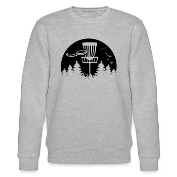 Disc Golf Player - Disc Golf Basket - Stanley/Stella CHANGER Unisex Organic Sweatshirt - heather grey - Front - Nik (191cm) & Marisol (170cm)