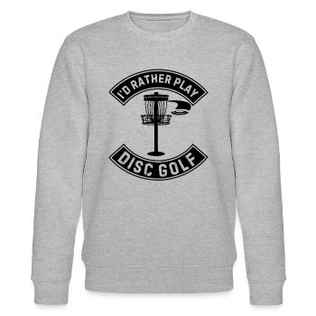 Disc Golfing - I'd rather play disc golf - Stanley/Stella Unisex Bio-Sweatshirt CHANGER  - Grau meliert - Vorne - Nik (191cm) & Marisol (170cm)