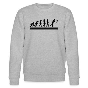 Disc Golf Evolution disc golf player - Stanley/Stella Unisex Bio-Sweatshirt CHANGER  - Grau meliert - Vorne - Nik (191cm) & Marisol (170cm)
