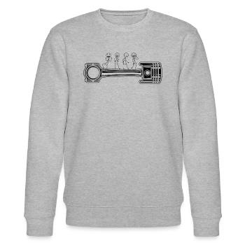 Car Mechanic piston funny Mechanic Stick Figure - Stanley/Stella Unisex Bio-Sweatshirt CHANGER  - Grau meliert - Vorne - Nik (191cm) & Marisol (170cm)