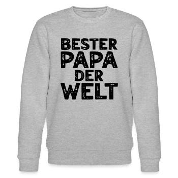 Vatertag Ideen Papa Vatertag - Bester Papa Der Wel - Stanley/Stella Unisex Bio-Sweatshirt CHANGER  - Grau meliert - Vorne - Nik (191cm) & Marisol (170cm)