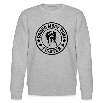 Fier combattant de Muay Thai - Combattant de Muay Thai - Sweat bio CHANGER Stanley/Stella Unisexe - gris chiné - Devant - Nik (191cm) & Marisol (170cm)