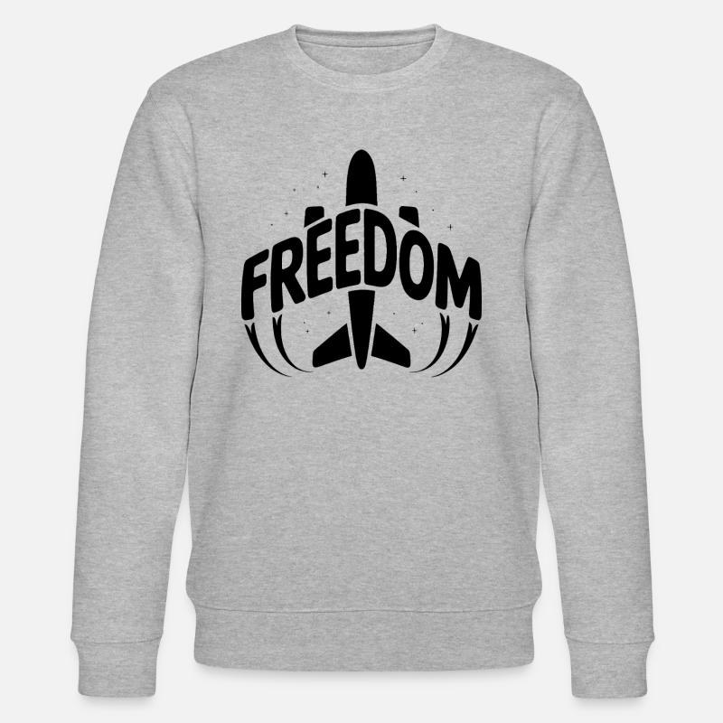 Freedom - Cooles Urlaubspiktogramm - Stanley/Stella Unisex Bio-Sweatshirt CHANGER  - Grau meliert