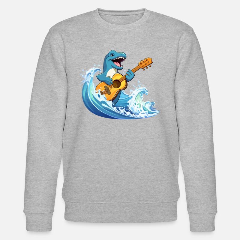 Ukulele Dolphin - Stanley/Stella CHANGER Unisex Organic Sweatshirt - heather grey