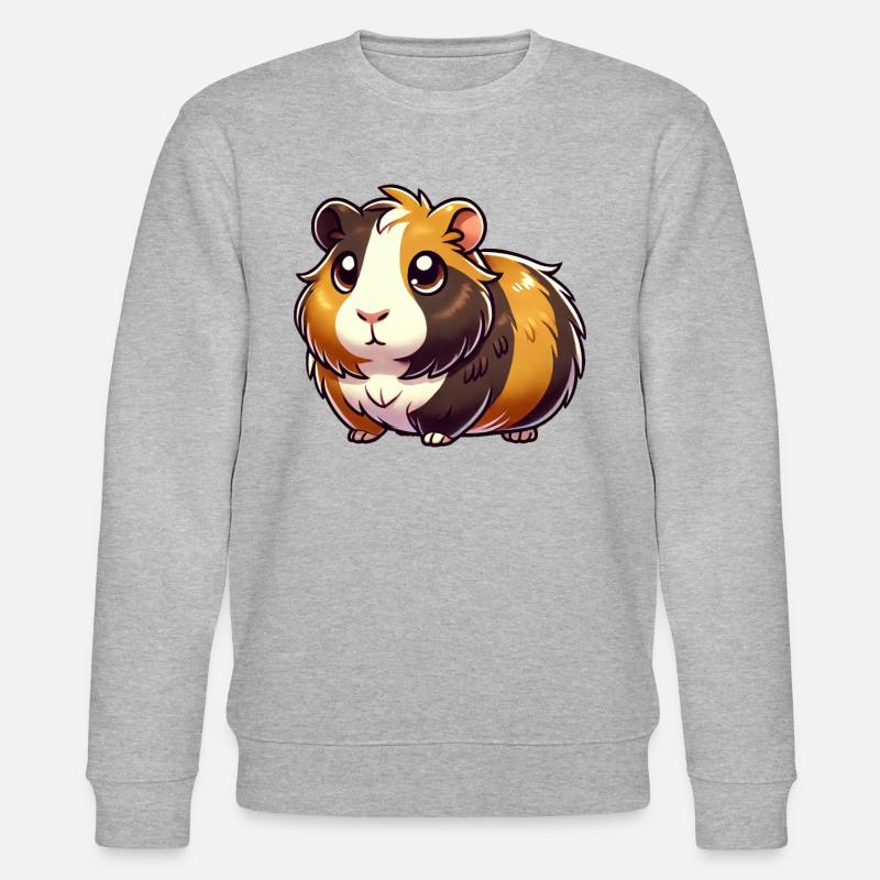 Comic Guinea Pig - Stanley/Stella CHANGER Unisex Organic Sweatshirt - heather grey