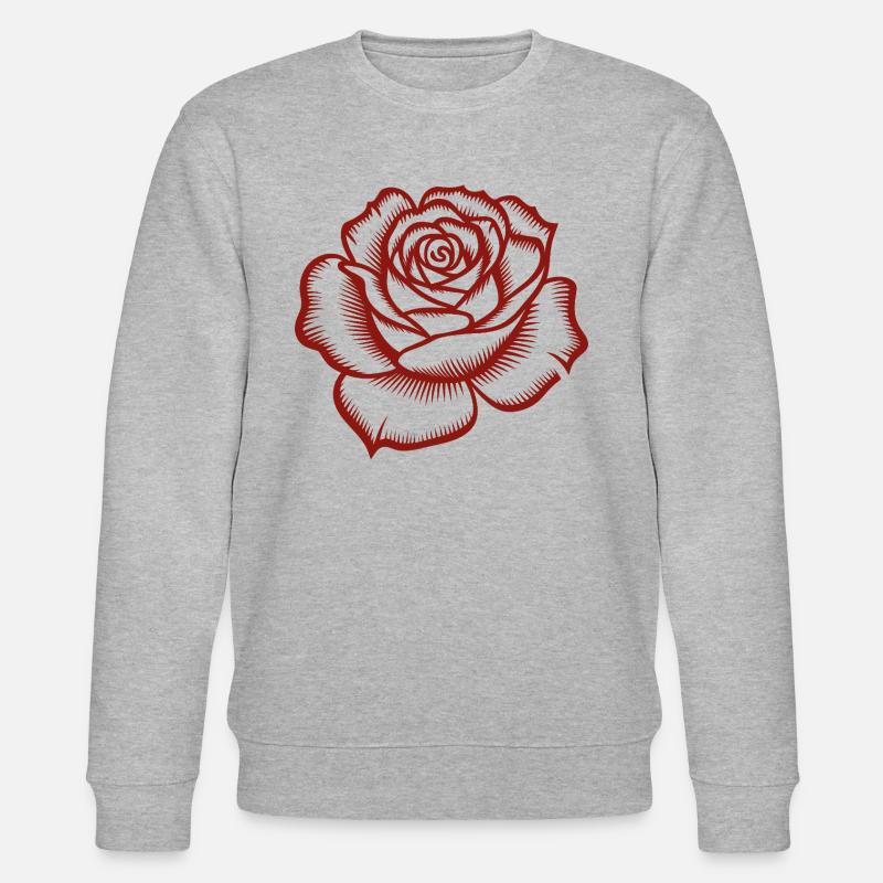 Rose - Logo botanique cool - Sweat bio CHANGER Stanley/Stella Unisexe - gris chiné