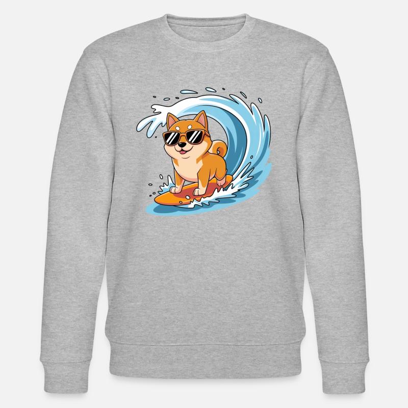Shiba Surf - Sweat bio CHANGER Stanley/Stella Unisexe - gris chiné