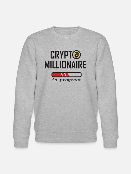 Crypto Millionaire in progress - Stanley/Stella CHANGER Unisex Organic Sweatshirt - heather grey