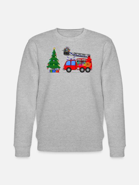 Fire truck Christmas - Stanley/Stella CHANGER Unisex Organic Sweatshirt - heather grey