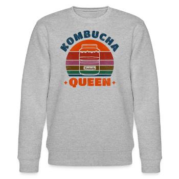 Kombucha Queen - Stanley/Stella Unisex Bio-Sweatshirt CHANGER  - Grau meliert - Vorne - Nik (191cm) & Marisol (170cm)