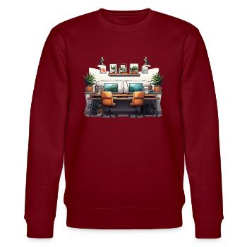 Kreativer Hafen - Stanley/Stella Unisex Bio-Sweatshirt CHANGER  - Burgunderrot - Vorne - Nik (191cm) & Marisol (170cm)