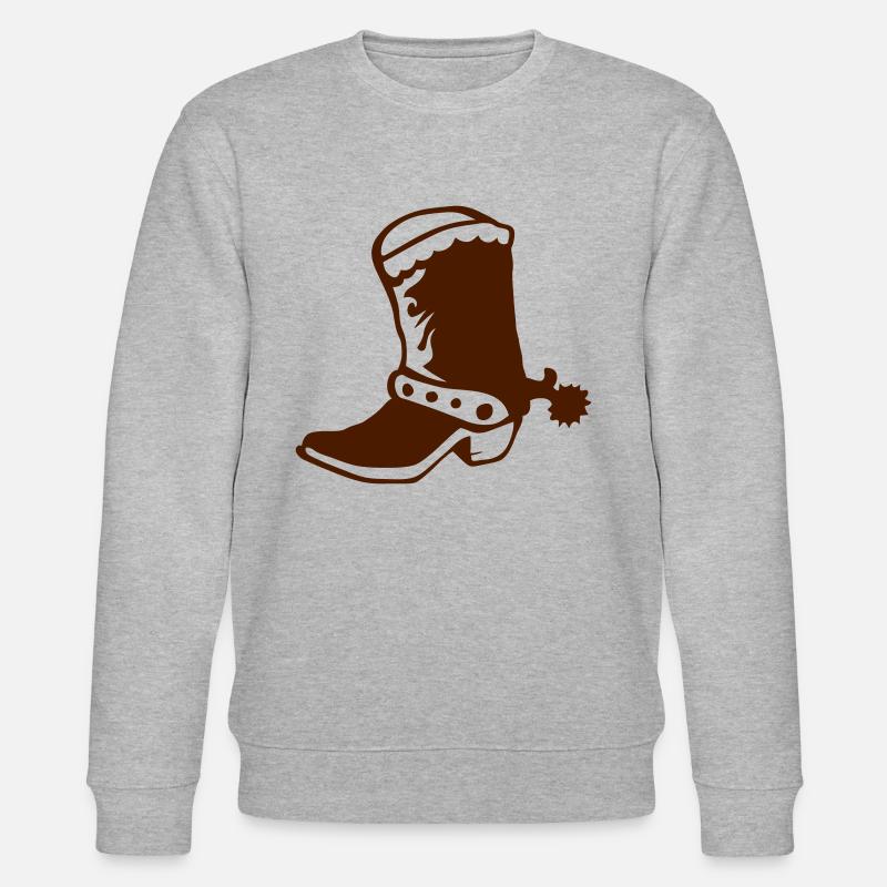 Western Cowboy Stiefel 1 - Stanley/Stella Unisex Bio-Sweatshirt CHANGER  - Grau meliert