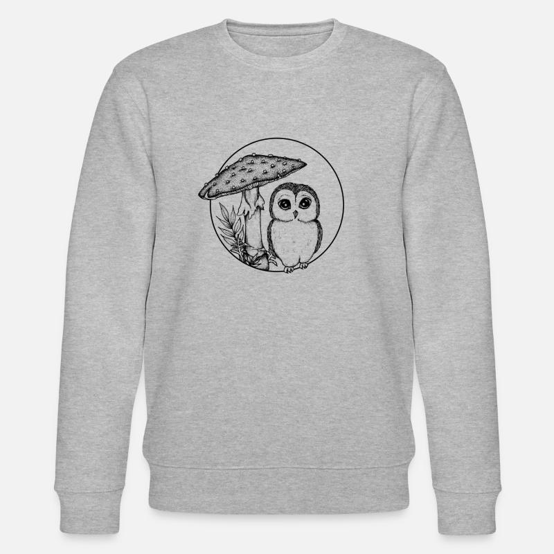 Eule und Pilz - Stanley/Stella Unisex Bio-Sweatshirt CHANGER  - Grau meliert