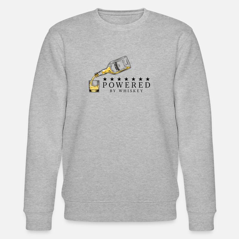 Powered by Whiskey Whisky Trinkspruch - Stanley/Stella Unisex Bio-Sweatshirt CHANGER  - Grau meliert