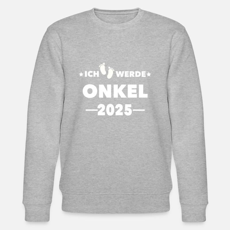 Ich werde Onkel 2025 - Stanley/Stella Unisex Bio-Sweatshirt CHANGER - Grau meliert
