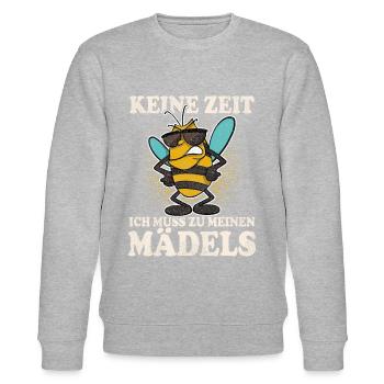 Imker Bienen Biene - Stanley/Stella Unisex Bio-Sweatshirt CHANGER  - Grau meliert - Vorne - Nik (191cm) & Marisol (170cm)
