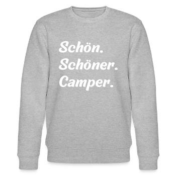 Schön. Schöner. Camper - Stanley/Stella Unisex Bio-Sweatshirt CHANGER  - Grau meliert - Vorne - Nik (191cm) & Marisol (170cm)