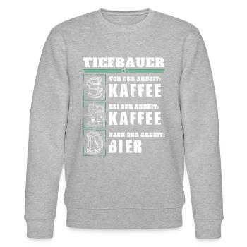 My daily routine as a civil engineer - Stanley/Stella CHANGER Unisex Organic Sweatshirt - heather grey - Front - Nik (191cm) & Marisol (170cm)
