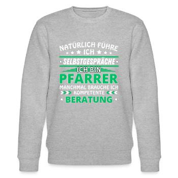 I Talk to Myself - Pastor Edition - Stanley/Stella CHANGER Unisex Organic Sweatshirt - heather grey - Front - Nik (191cm) & Marisol (170cm)