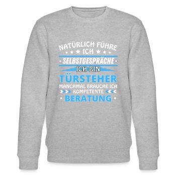 I'm Talking to Yourself - Bouncer Edition - Stanley/Stella CHANGER Unisex Organic Sweatshirt - heather grey - Front - Nik (191cm) & Marisol (170cm)