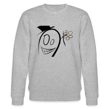 Verrücktes Männchen - Stanley/Stella Unisex Bio-Sweatshirt CHANGER  - Grau meliert - Vorne - Nik (191cm) & Marisol (170cm)