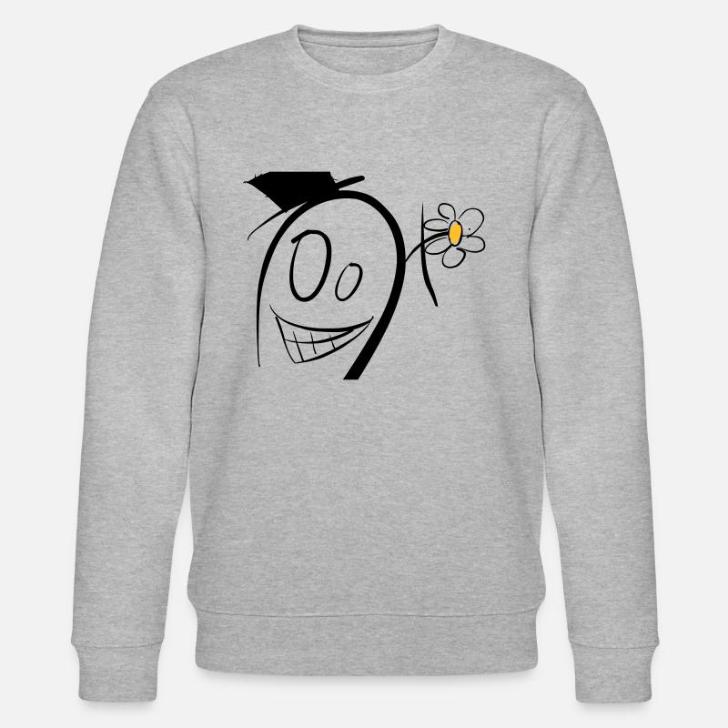 Verrücktes Männchen - Stanley/Stella Unisex Bio-Sweatshirt CHANGER  - Grau meliert